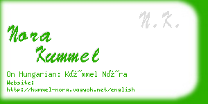 nora kummel business card